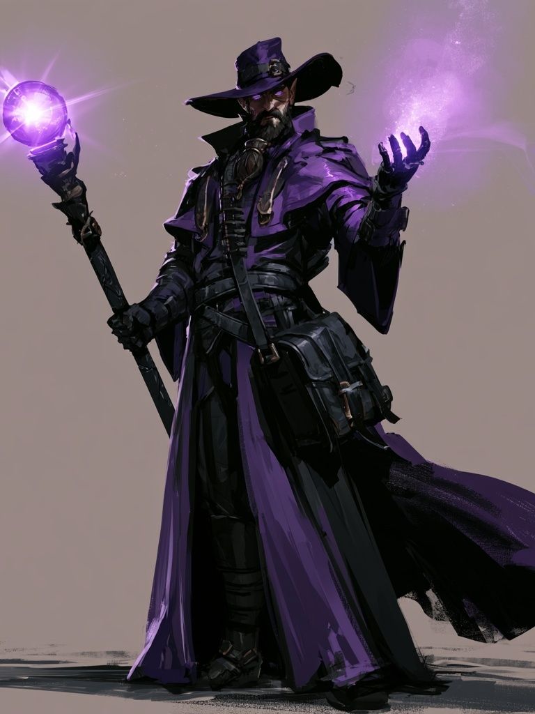 Purple Sorcerer Digital Art Poster. poster detail
