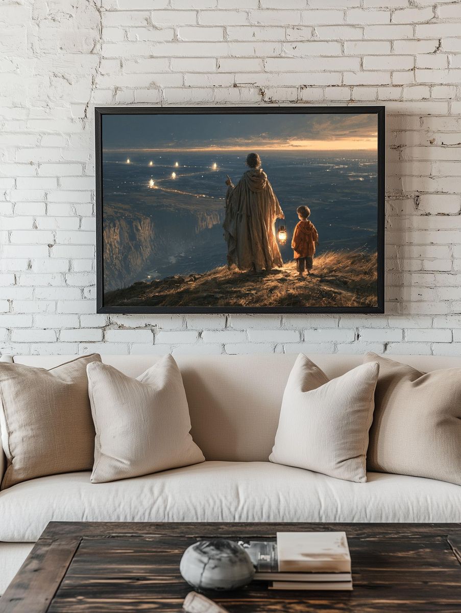 Lantern Over the Valley Illustration Poster. — room view 1