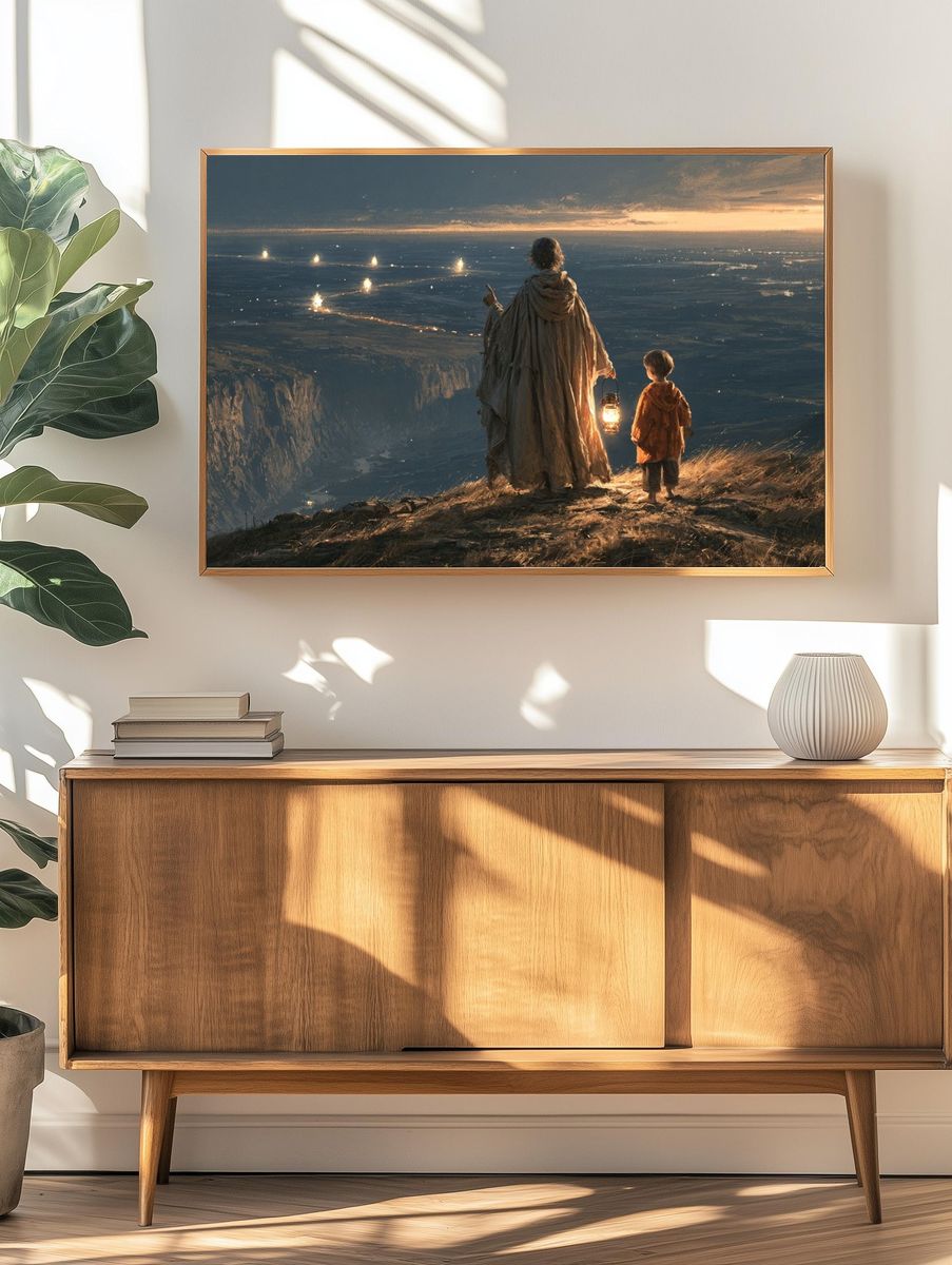 Lantern Over the Valley Illustration Poster. — room view 3