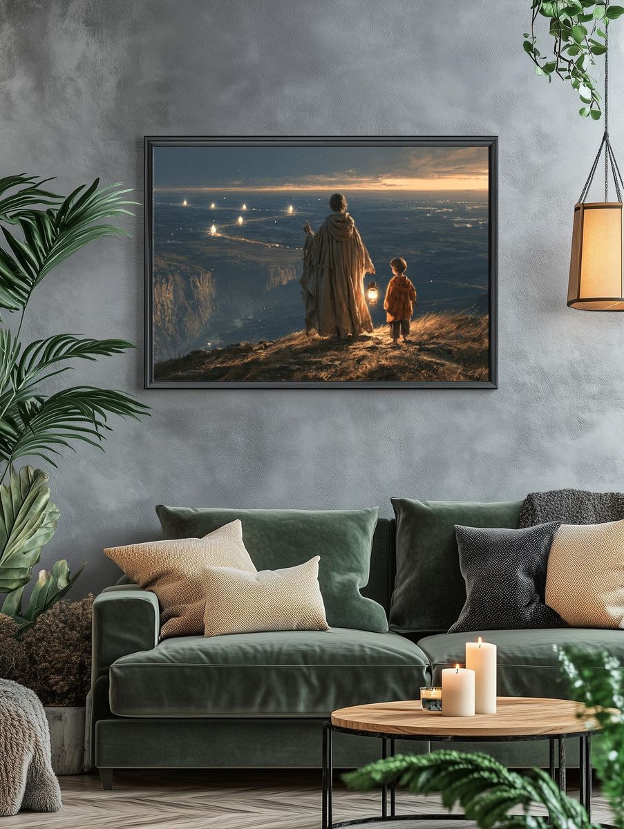 Lantern Over the Valley Illustration Poster. — room view 4