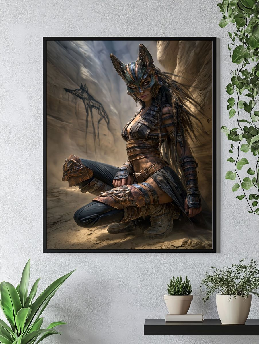 Masked Warrior Fantasy Print. — room view 4