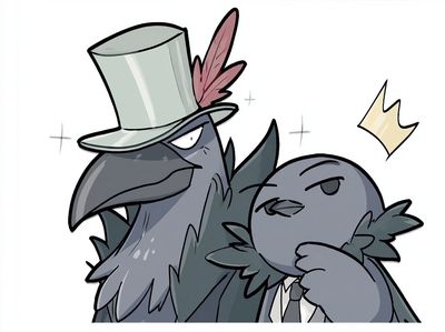 Top Hat Crow Duo Illustration Poster. poster