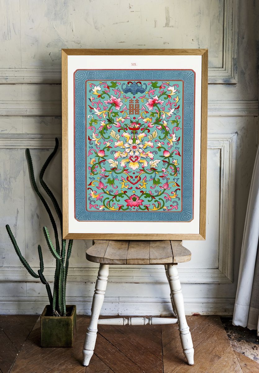 Chinese floral illustration, Examples Chinese. — room view 1