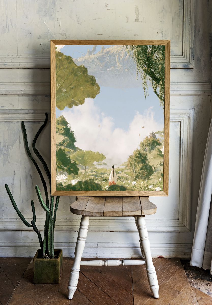 Dragon Garden Dreamscape Print. — room view 1
