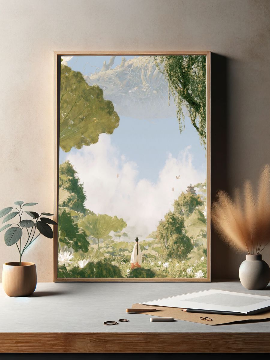 Dragon Garden Dreamscape Print. — room view 2