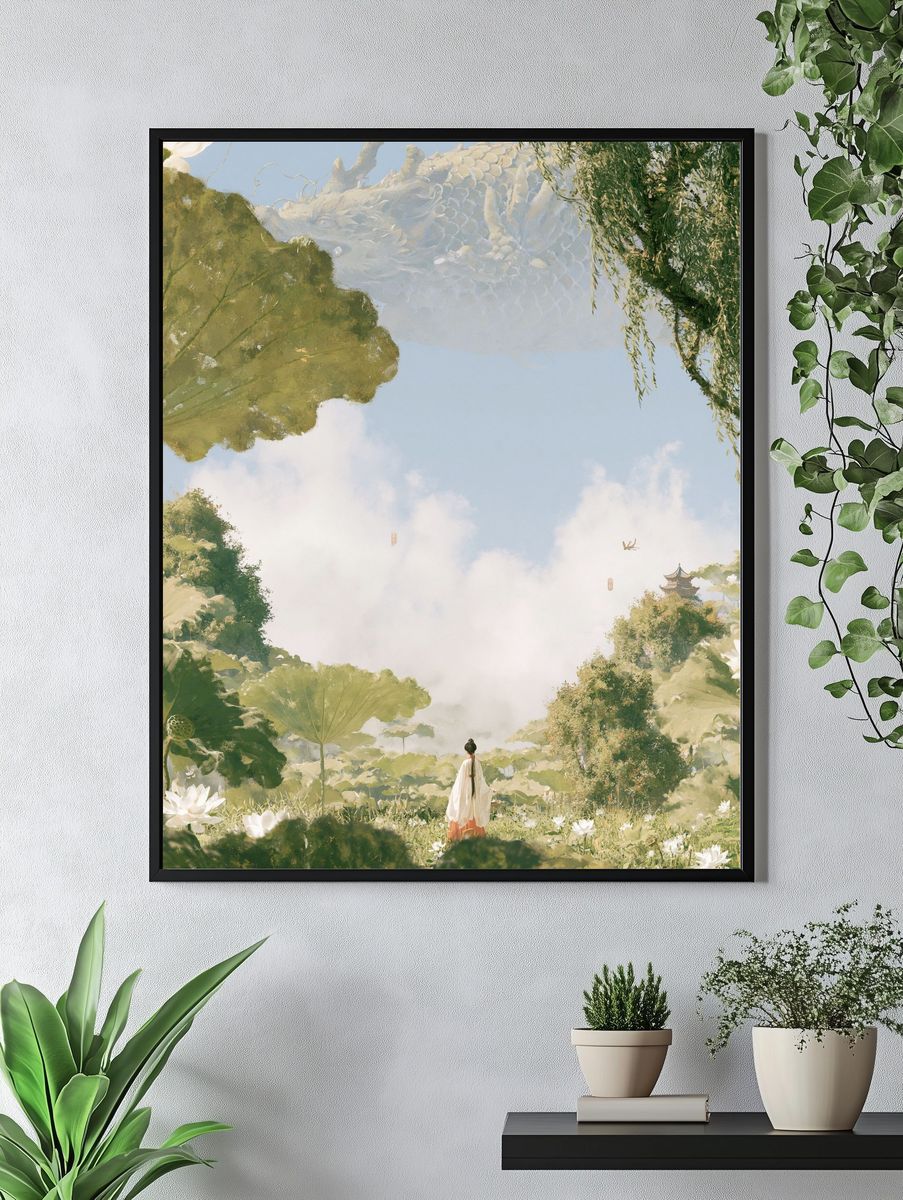 Dragon Garden Dreamscape Print. — room view 4