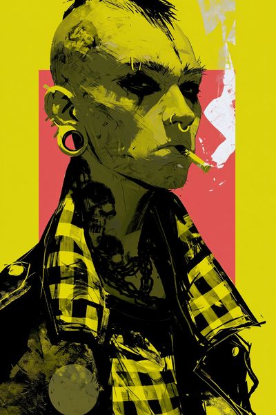 Punk Portrait Illustration Poster. poster print