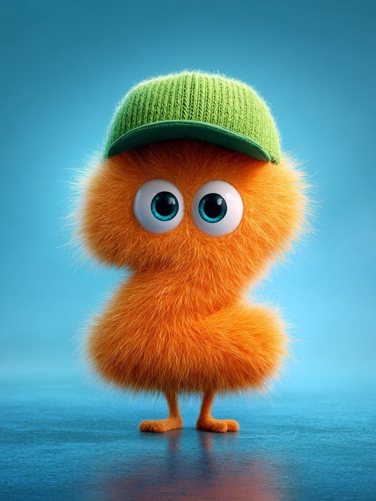 Cute Orange Character Illustration Poster. poster detail