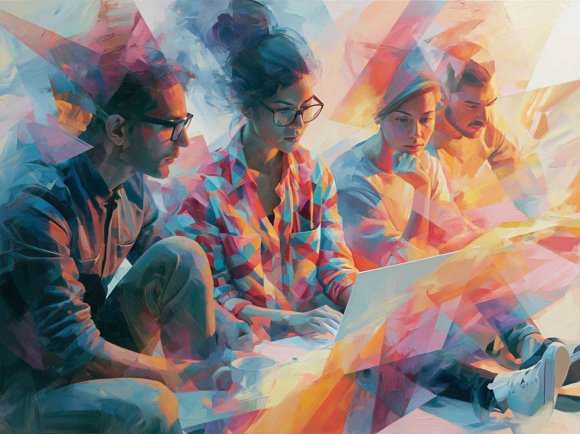 Creative Team Collaboration Illustration Poster. poster detail