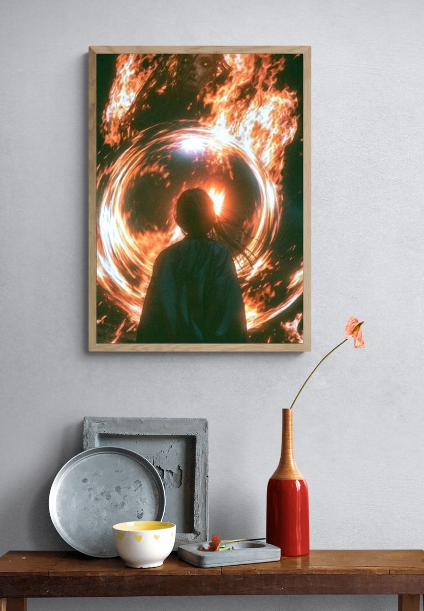 Fire Portal Silhouette Poster. — room view 3