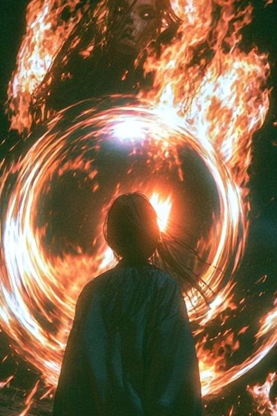 Fire Portal Silhouette Poster. poster