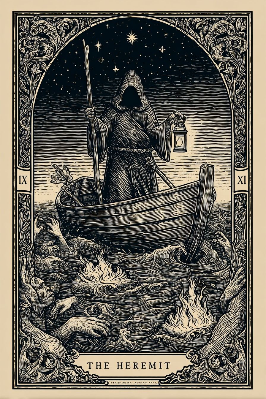 The Hermit Tarot Poster. poster detail