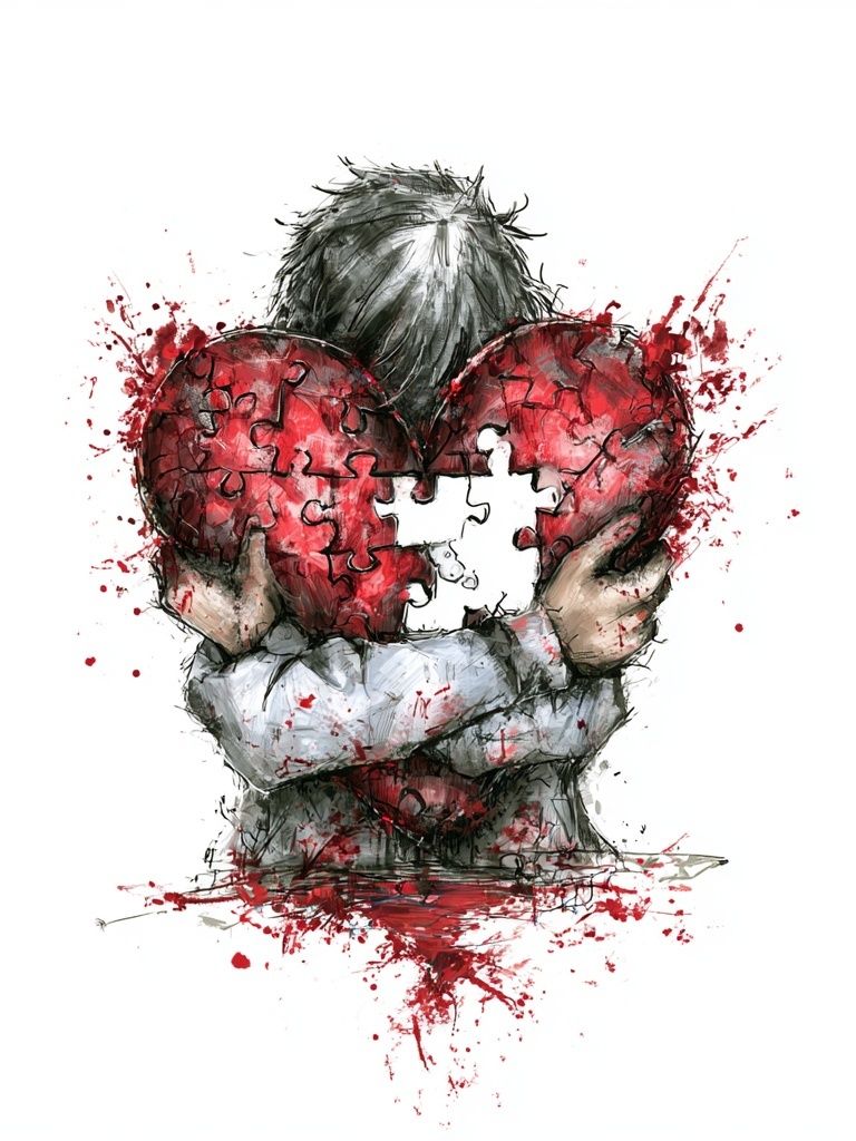 Broken Heart Child Illustration Poster. poster detail