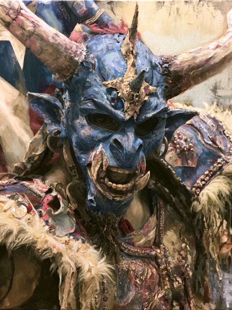 Horned Demon Portrait Print. poster detail