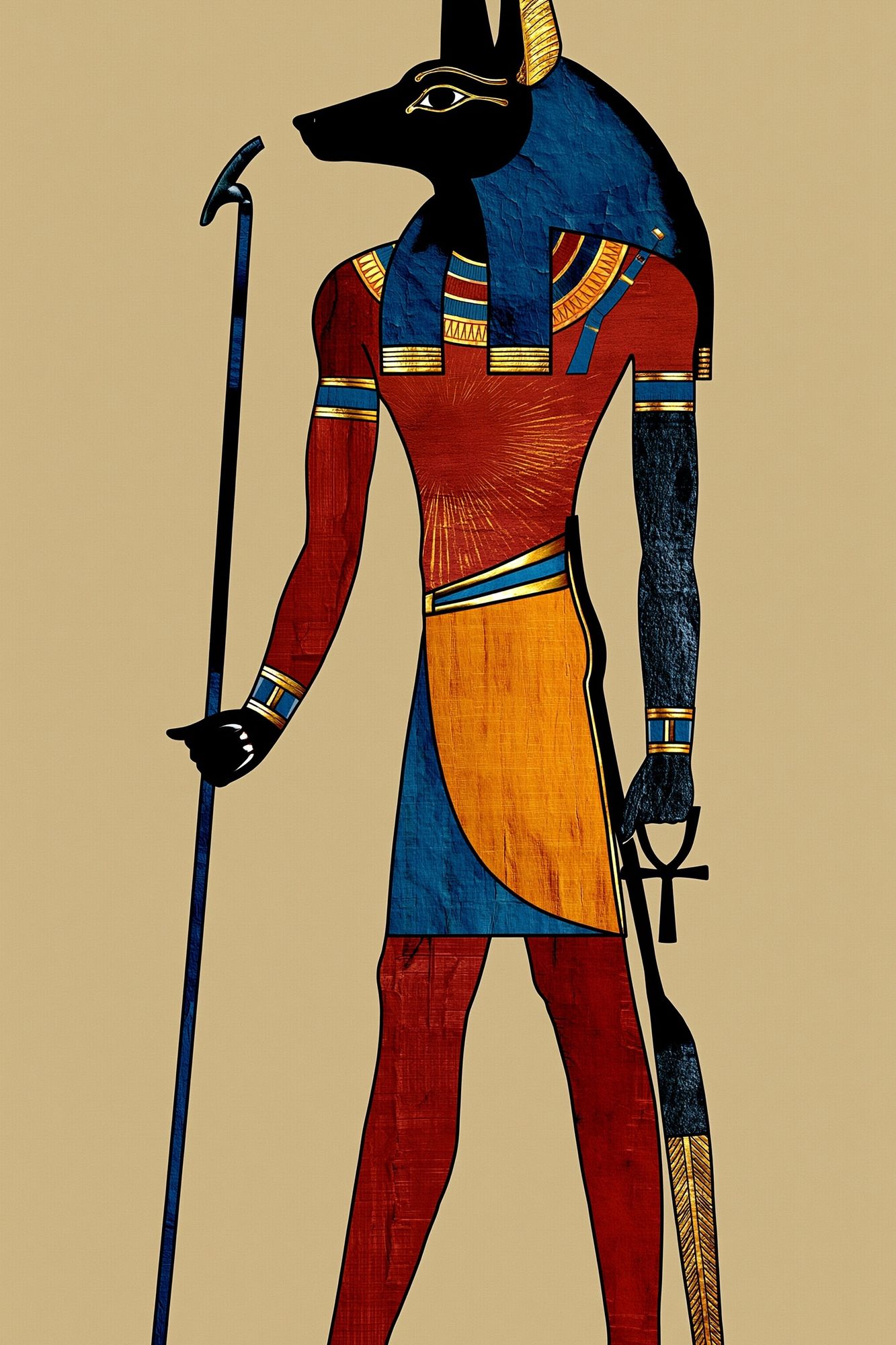 Anubis Egyptian Deity Illustration Poster. poster detail