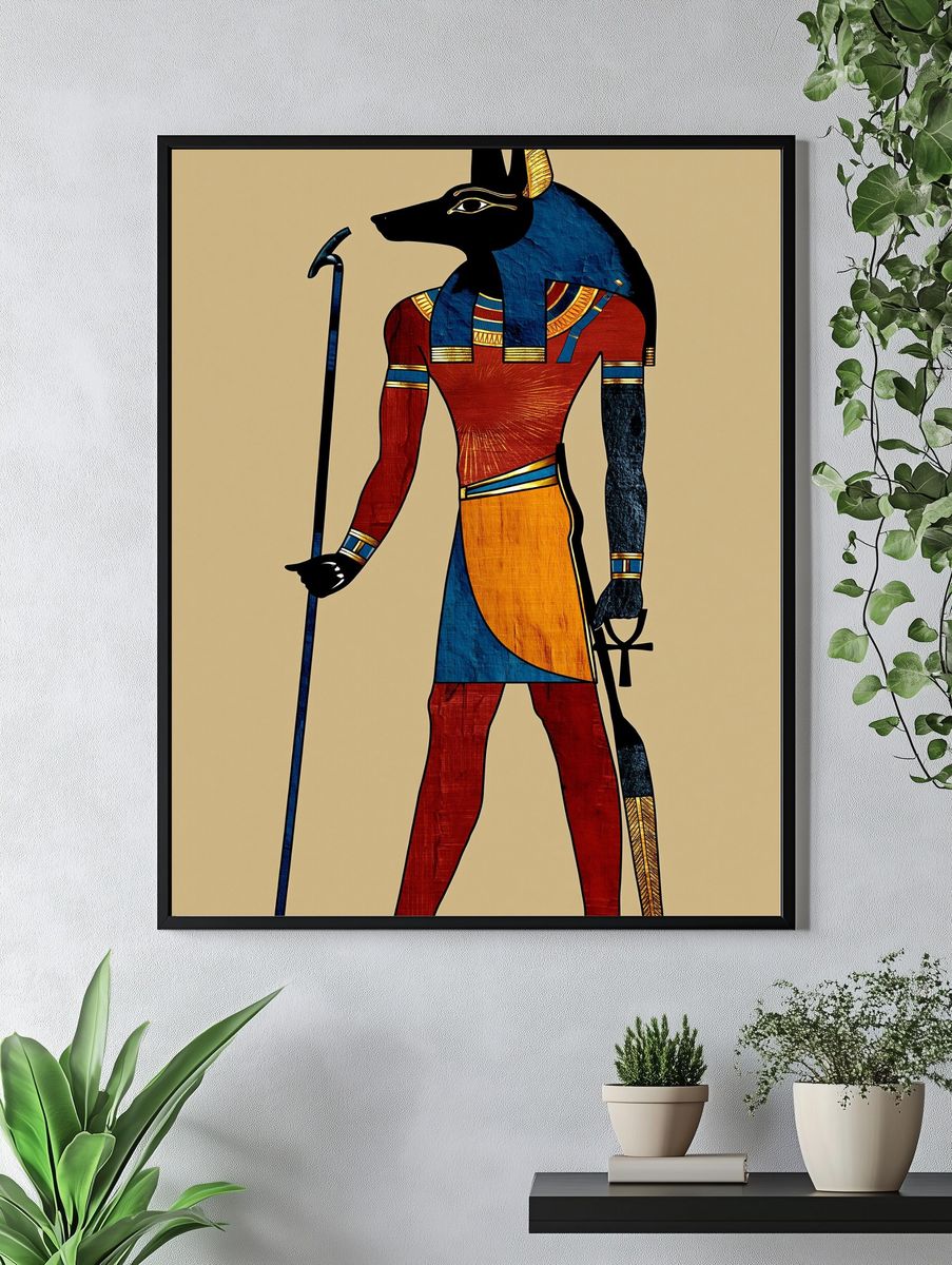 Anubis Egyptian Deity Illustration Poster. — room view 4