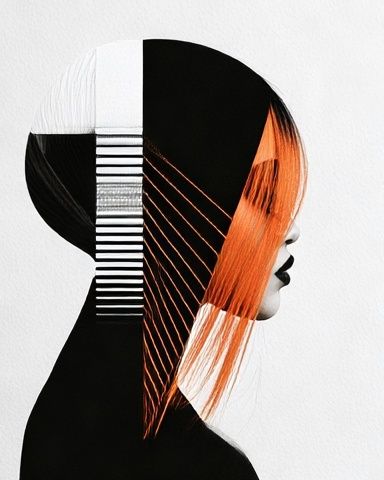 Abstract Profile Silhouette Print. poster — illustration art