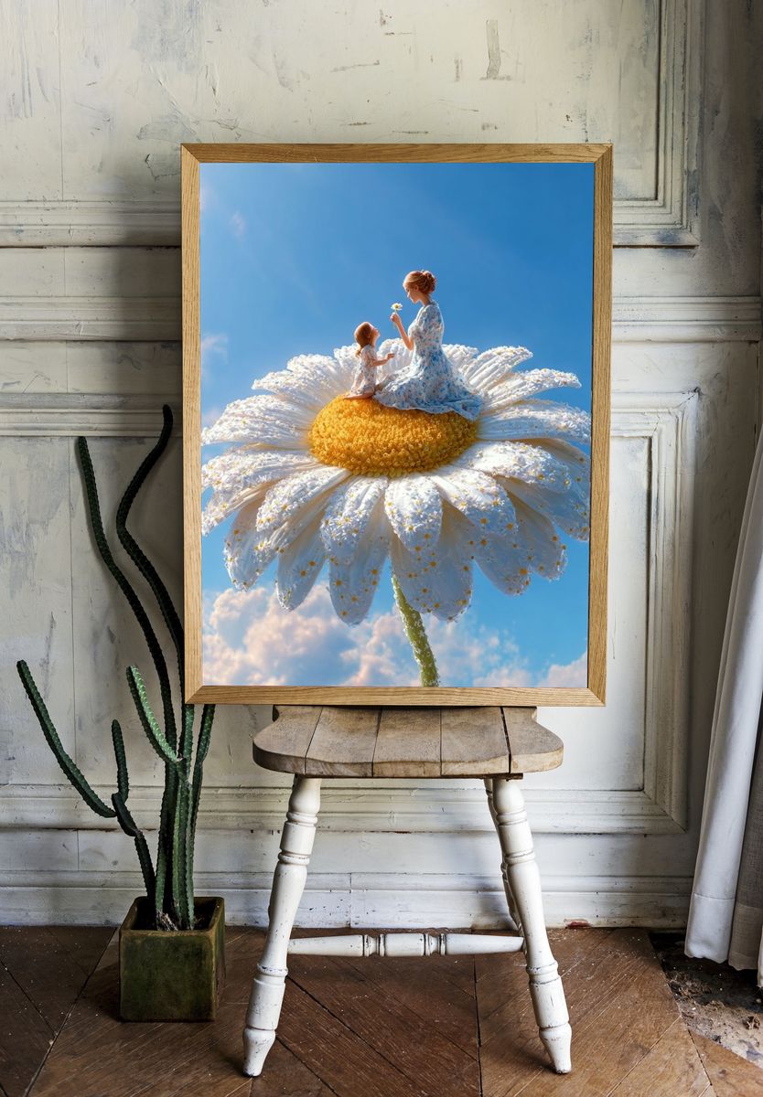 Dreamy Daisy Mother and Child Print. room preview