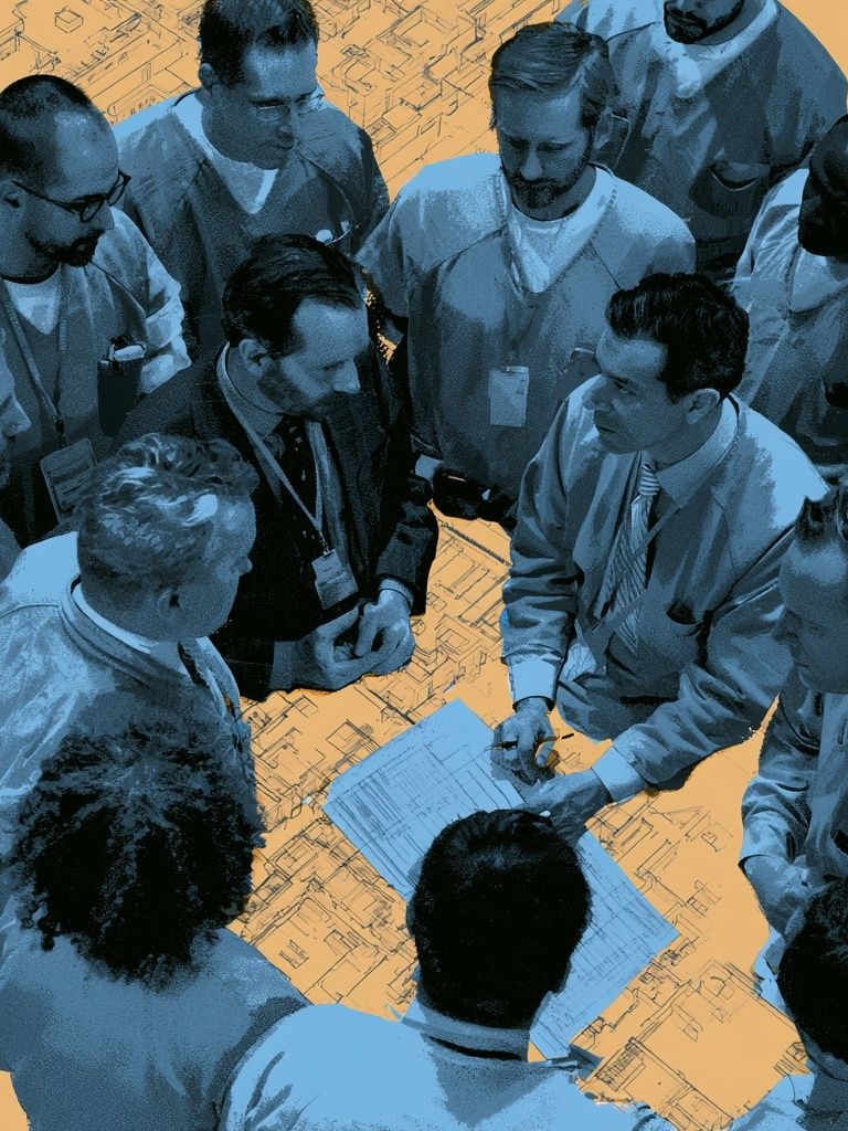 Team Strategy Meeting Illustration Poster. poster detail