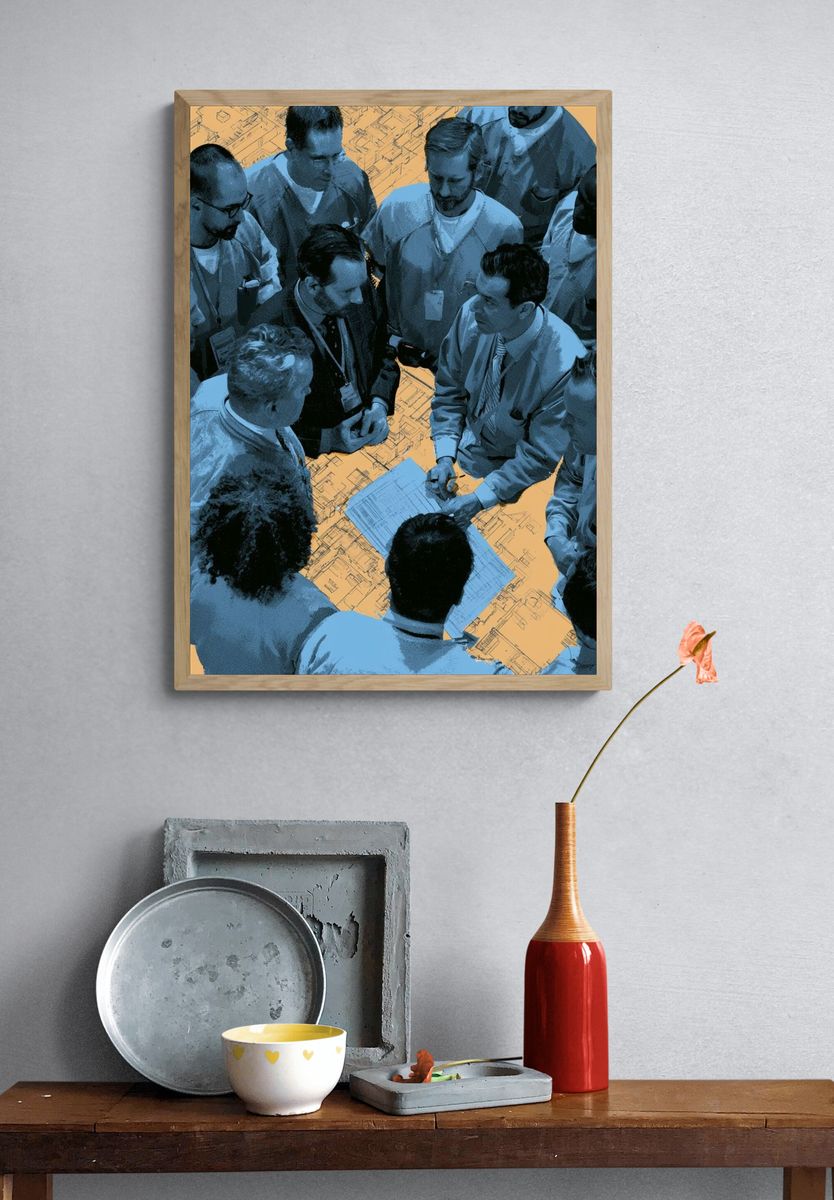 Team Strategy Meeting Illustration Poster. — room view 3