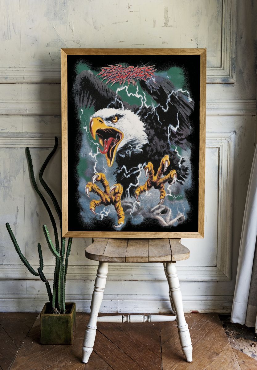Screaming Eagle Metal Poster. room preview