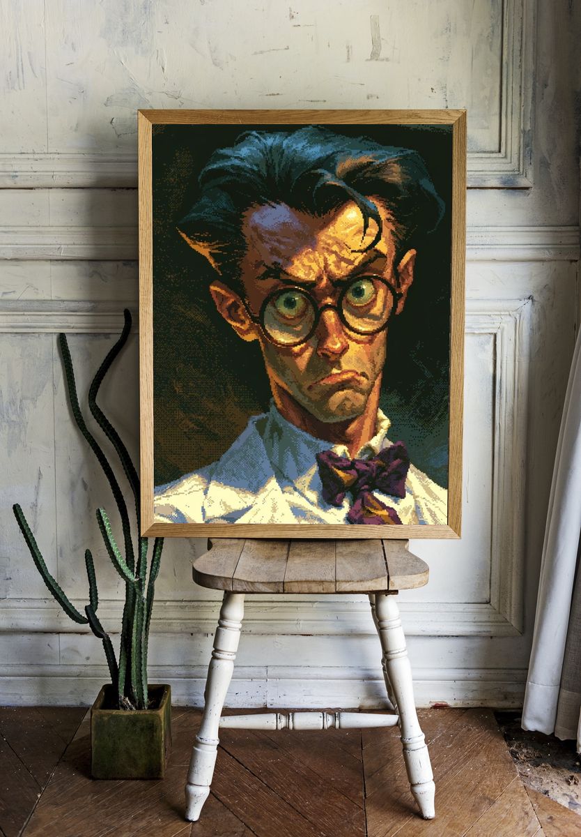 Stylized Portrait Illustration Poster. room preview