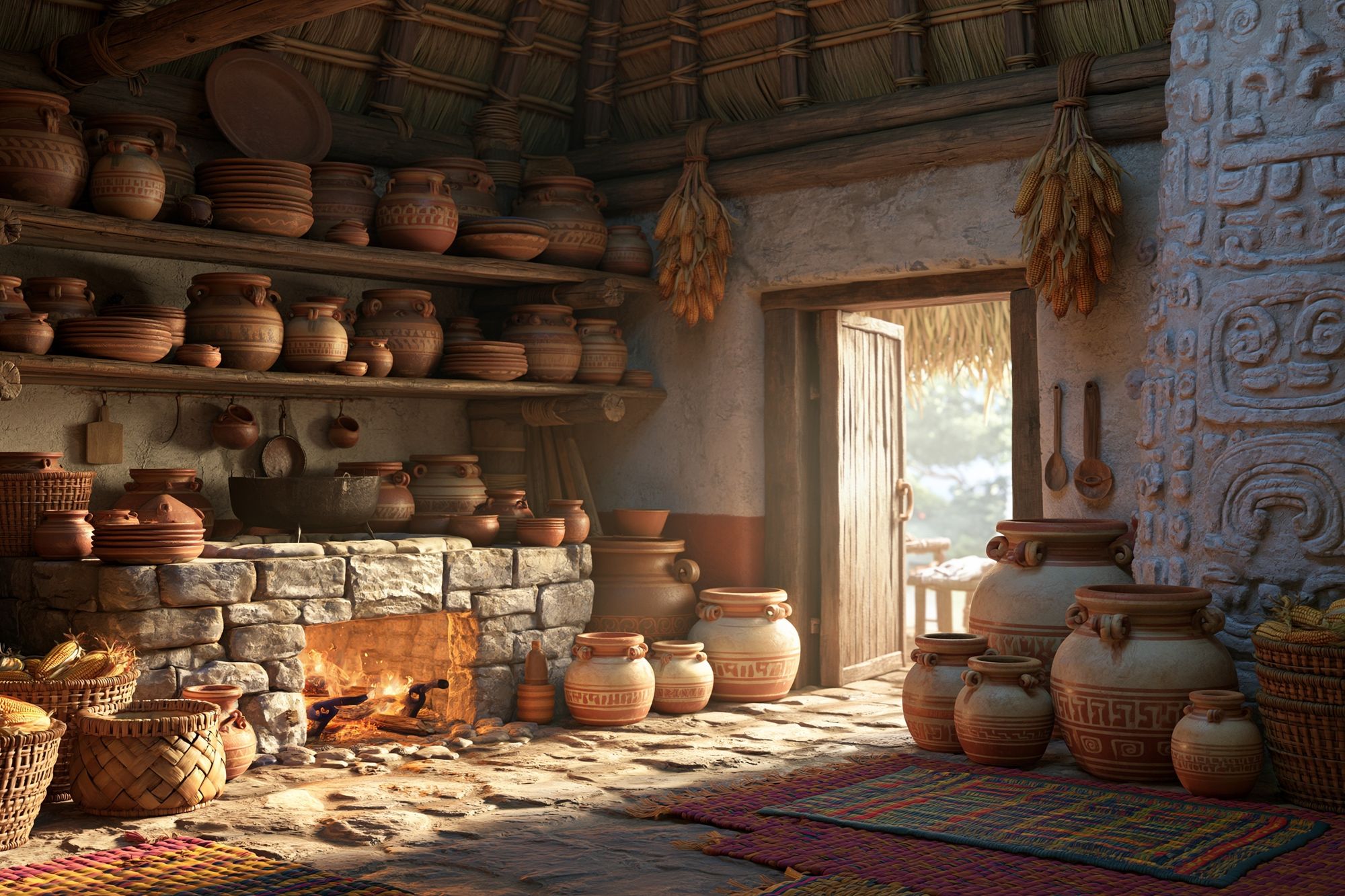 Rustic Clay Kitchen Interior Print. poster detail