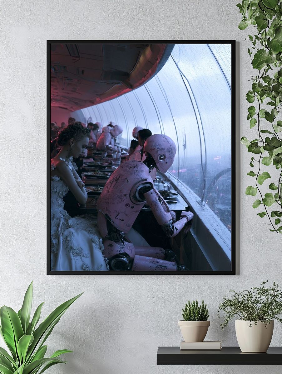 Cyberpunk Dinner Scene Poster. — room view 4