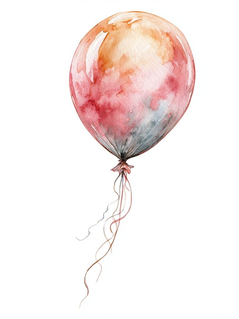 Watercolor Balloon Illustration Poster. poster — illustration art