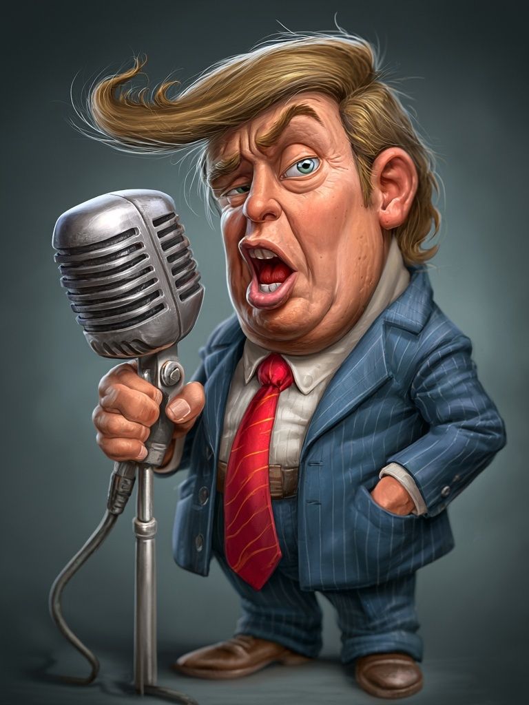 Trump Caricature Illustration Poster. poster detail