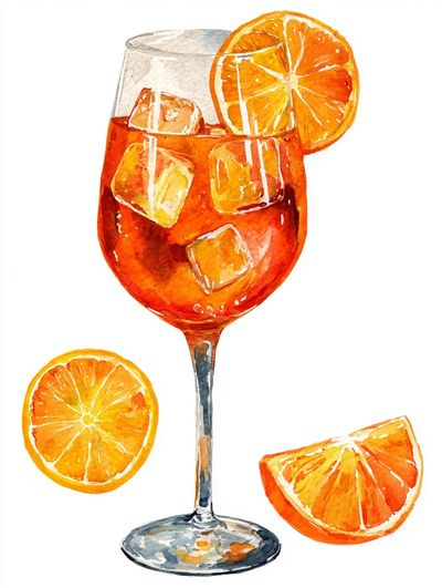 Orange Spritz Watercolor Print. poster