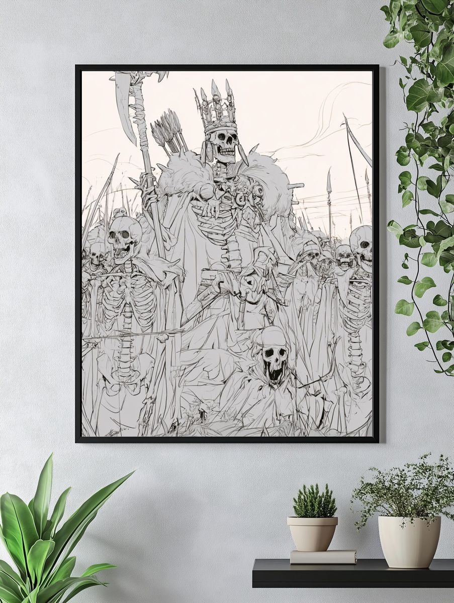 Skeleton Army Illustration Poster. — room view 4