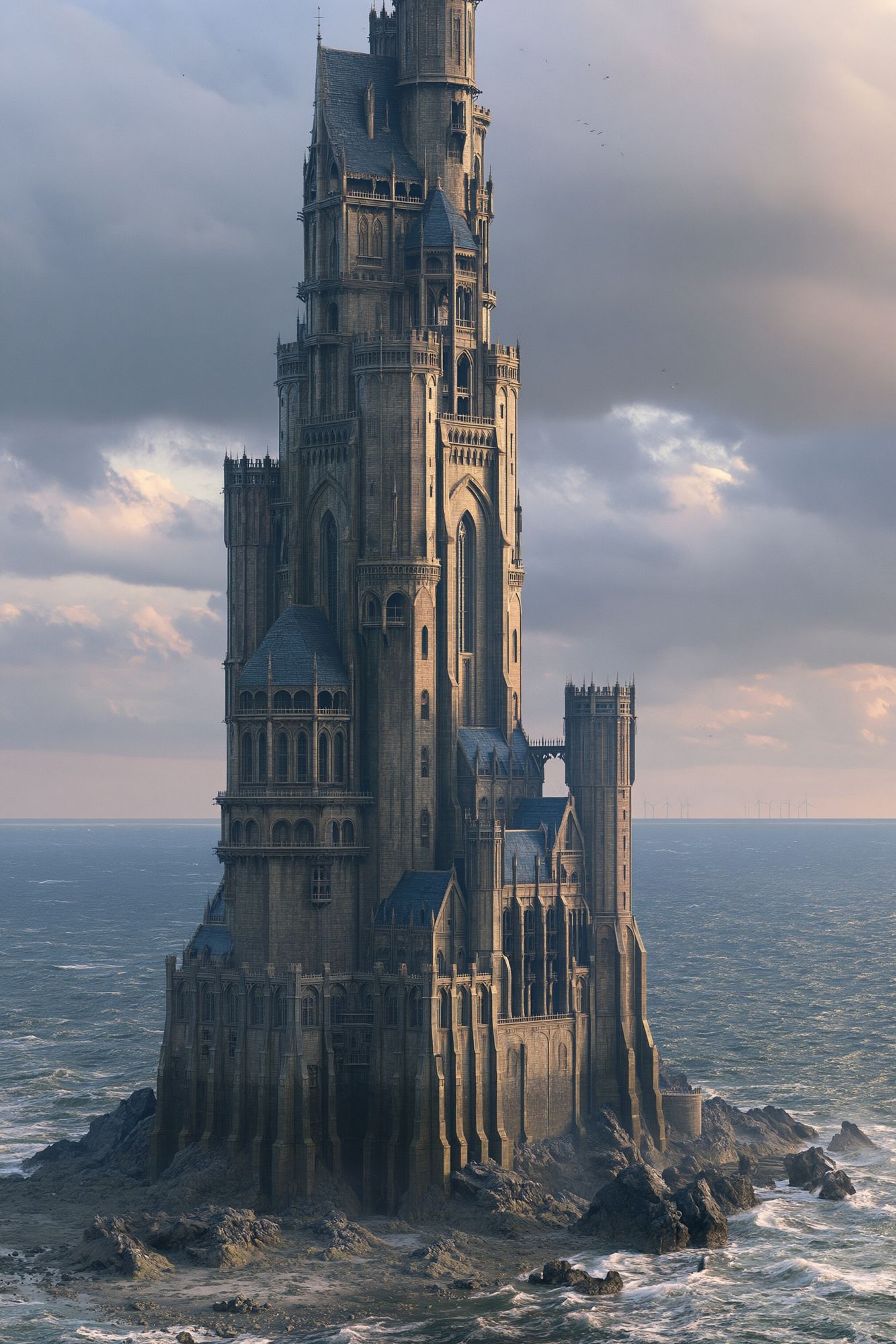 Seaside Gothic Tower Poster. poster — illustration art