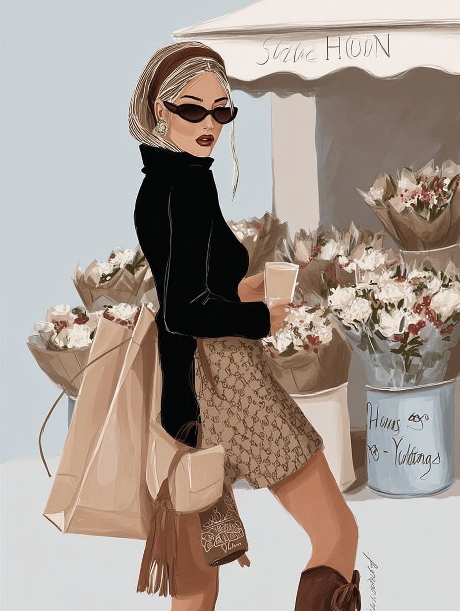 Fashion Shopper Illustration Poster. poster — illustration art