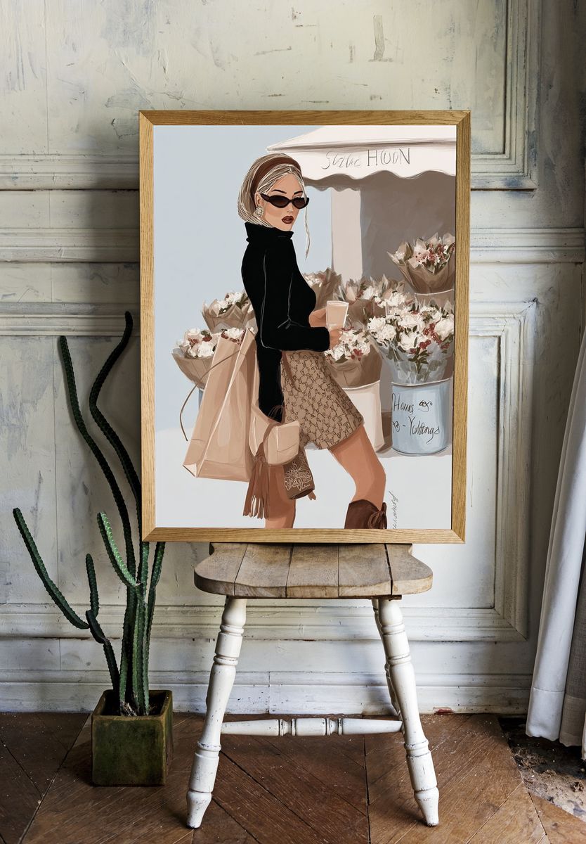 Fashion Shopper Illustration Poster. room preview
