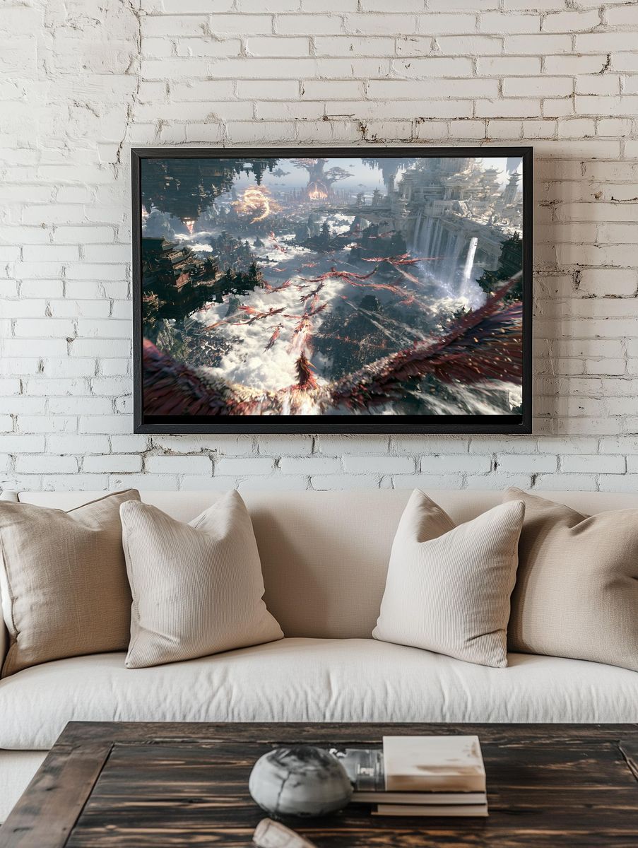 Celestial Dragon Cityscape Poster. room preview