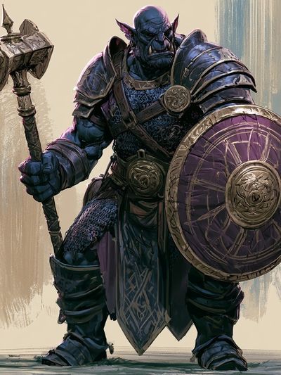 Orc Warrior Fantasy Illustration Poster. poster