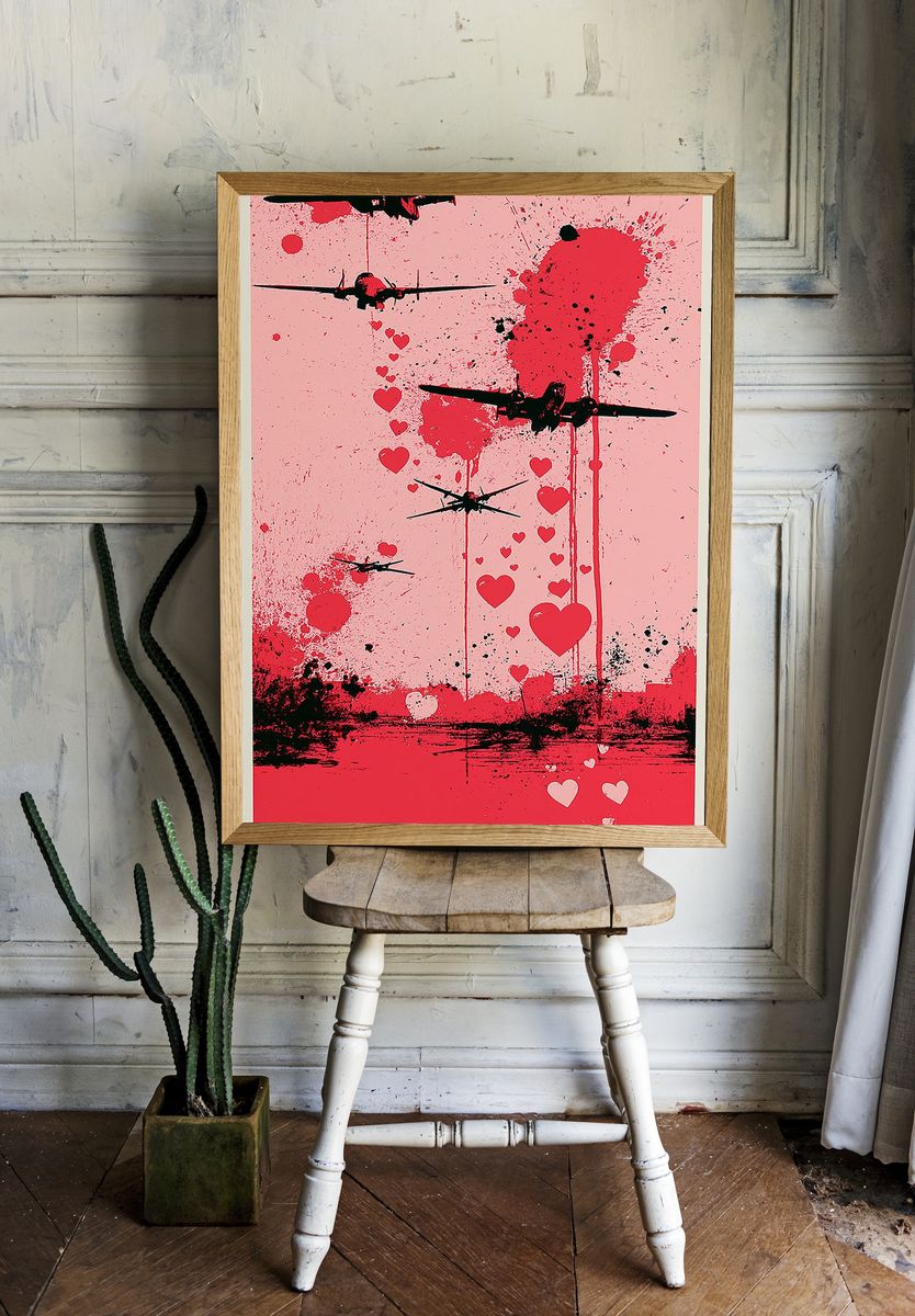Heart Flight Illustration Poster. — room view 1