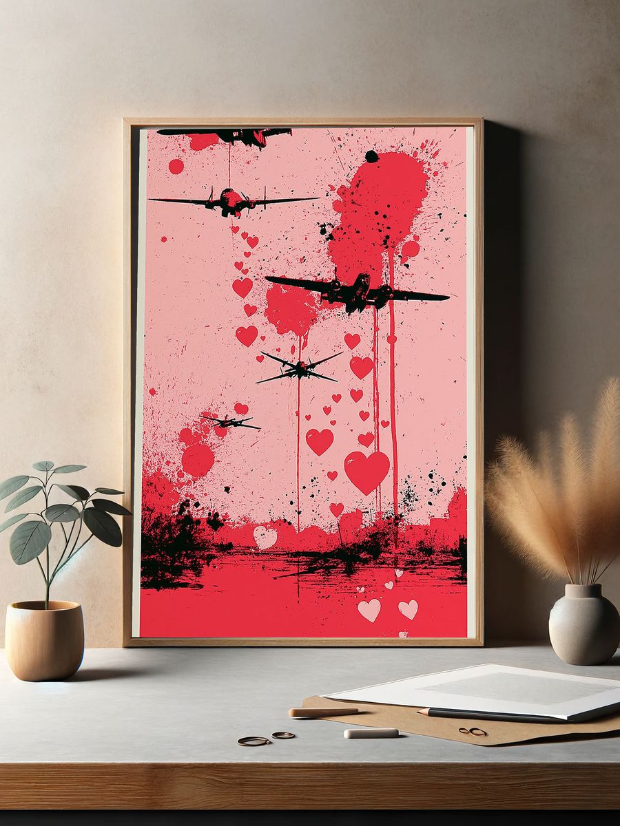 Heart Flight Illustration Poster. — room view 2