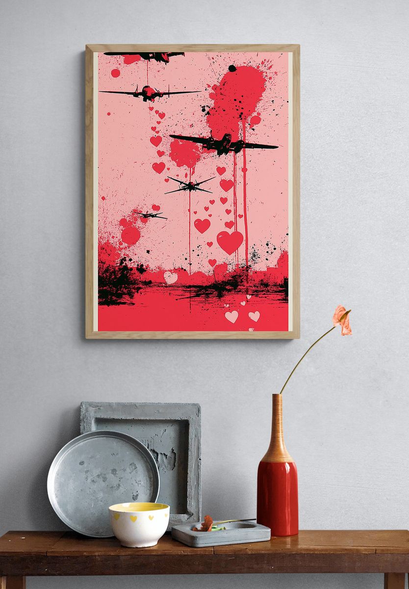 Heart Flight Illustration Poster. — room view 3