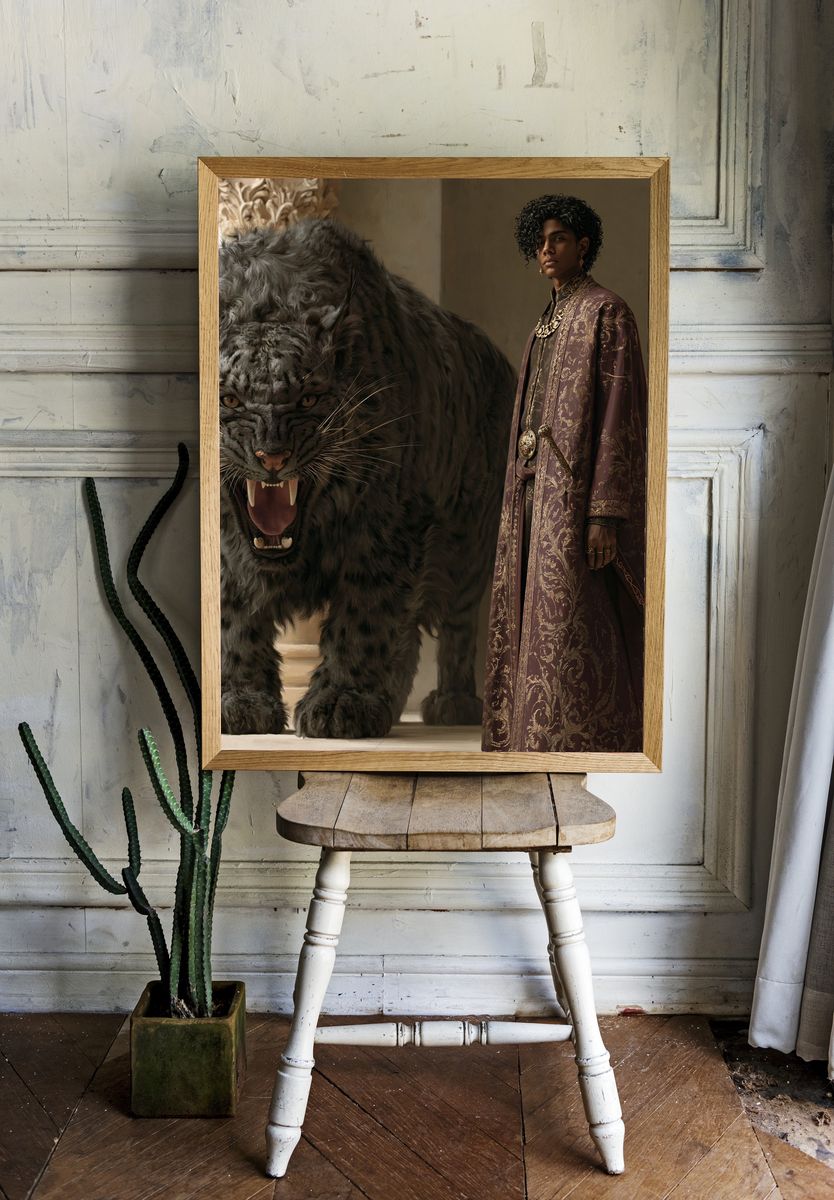 Regal Panther Portrait Print. room preview