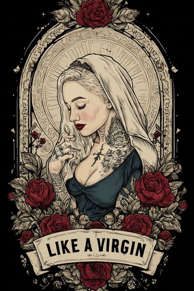 Like a Virgin Tattoo Illustration Poster. poster print