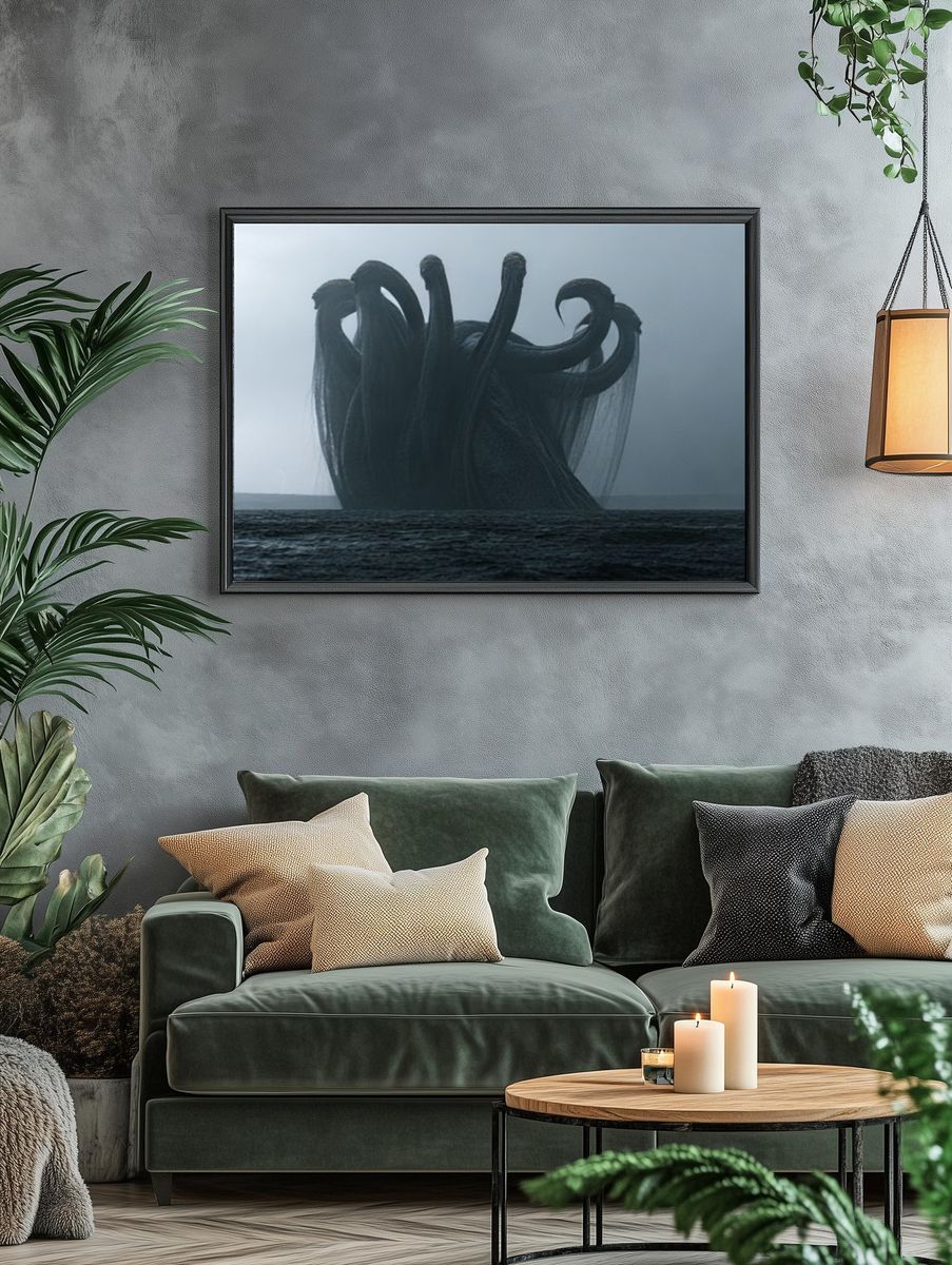 Sea Monster Storm Poster. — room view 4