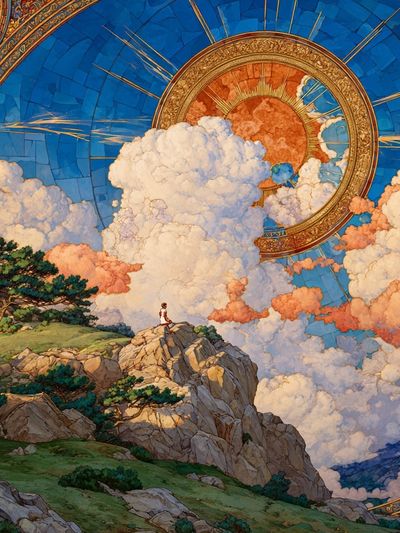 Celestial Cloudscape Fantasy Print.