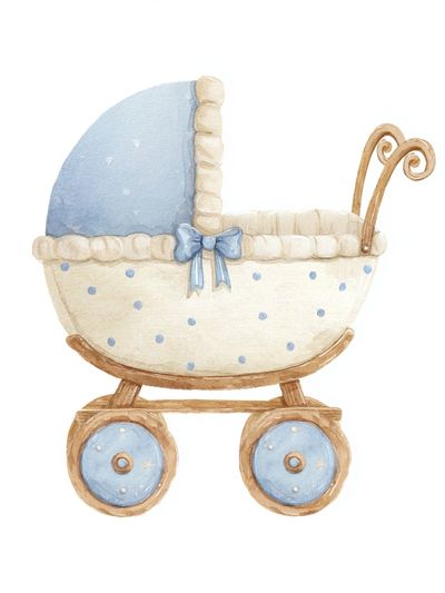 Baby Pram Watercolor Print. poster print