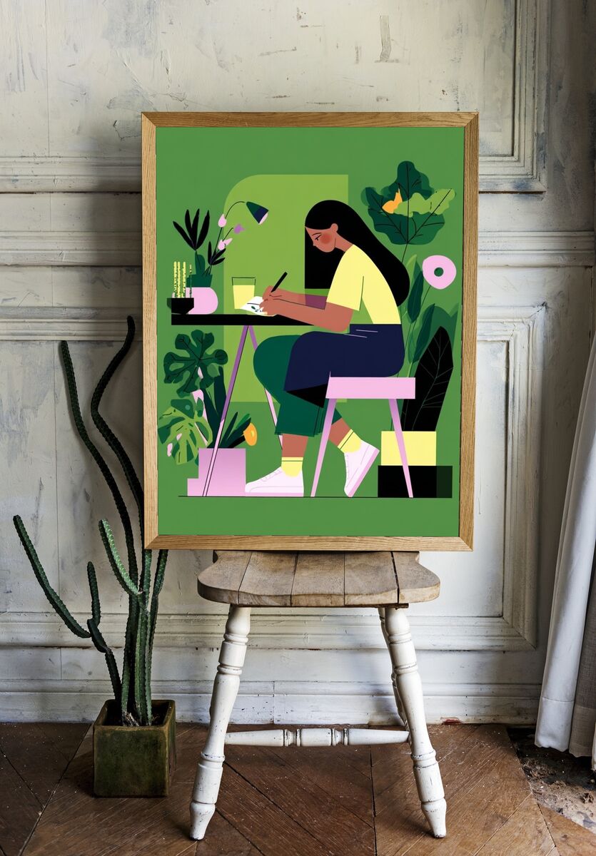 Creative Workspace — Illustration Print. — room view 1