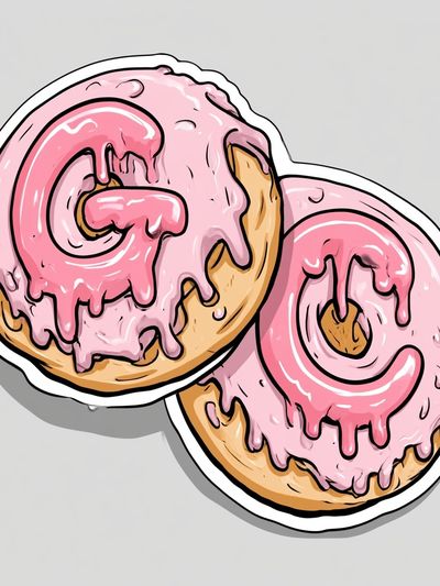 Pink Frosted Donuts Illustration Poster. poster