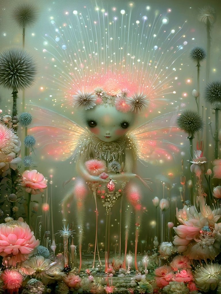 Enchanted Floral Fairy Illustration Poster. poster detail