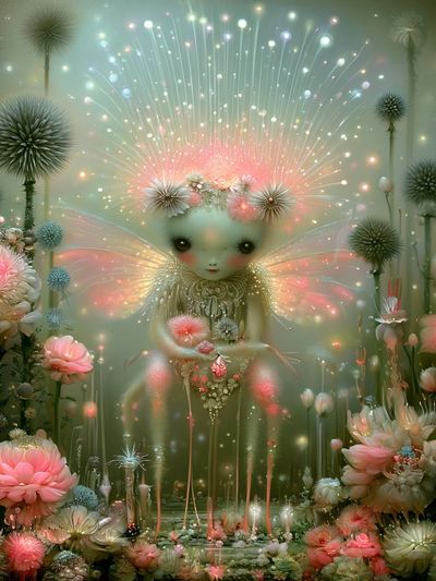 Enchanted Floral Fairy Illustration Poster. poster
