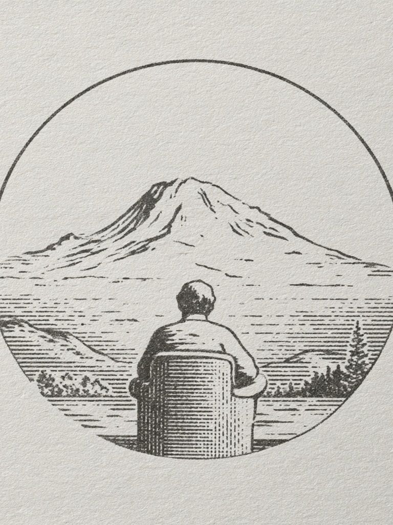 Mountain View Line Art Poster. poster detail